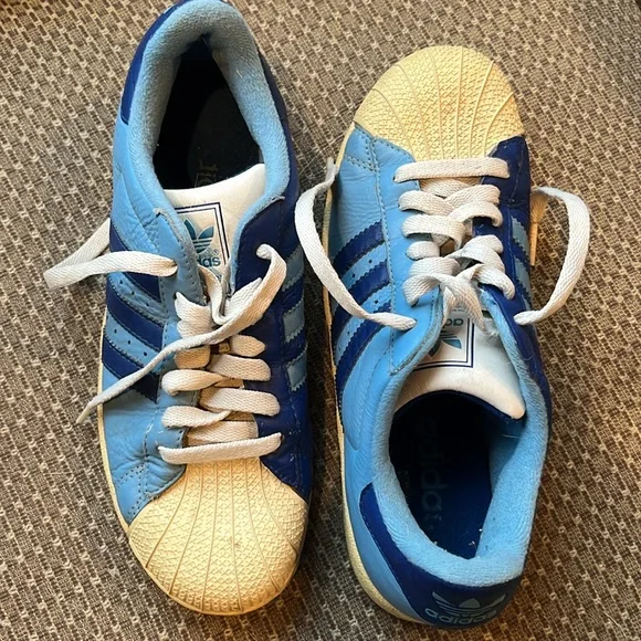 adidas | Shoes | Adidas Superstar Blue On Blue Striped Sneakers Shoes 7230  Art 547901 Mens 6 | Poshmark